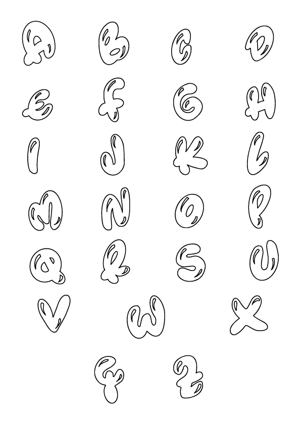 Free Printable Bubble Letters Template Bolobolu Font