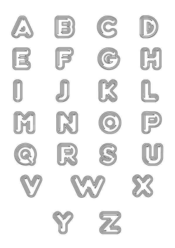 Free Printable Bubble Letters Template Confarreatio Font