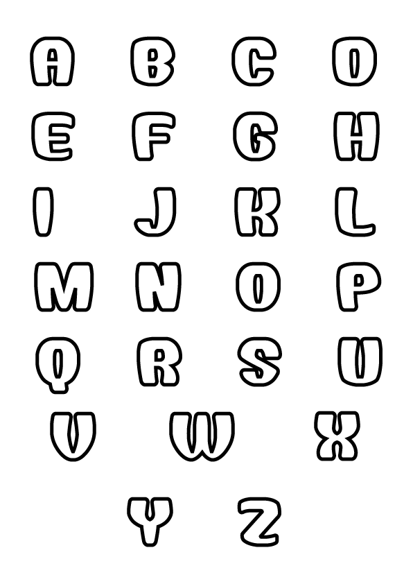 Free Printable Bubble Letters Template Head Font